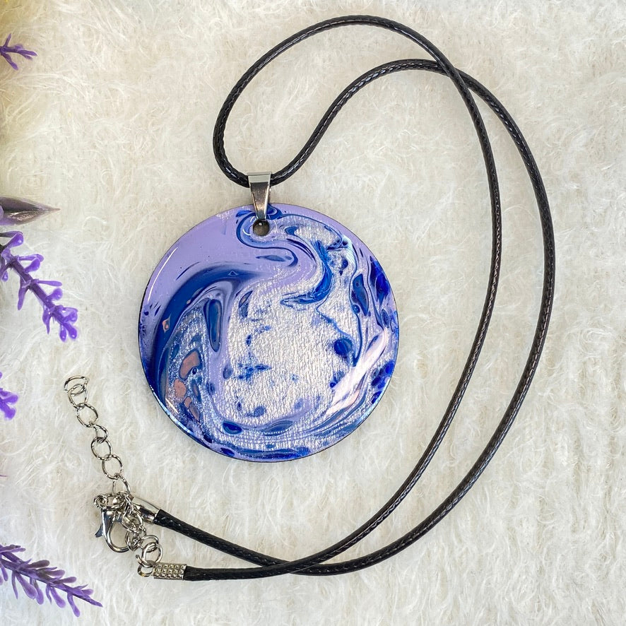 Hand Painted Iridescent Pendant Necklace