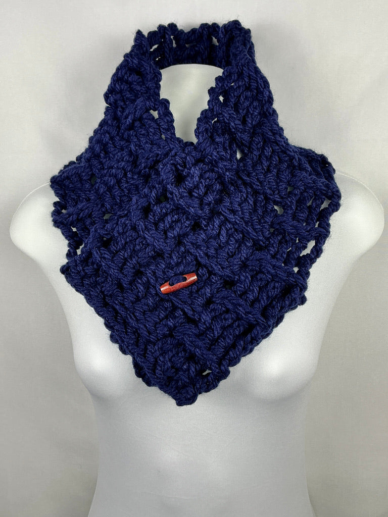 Multi Style Unisex Chunky Crochet Basket Weave Button Cowl Neck Warmer Gaiter Scarf