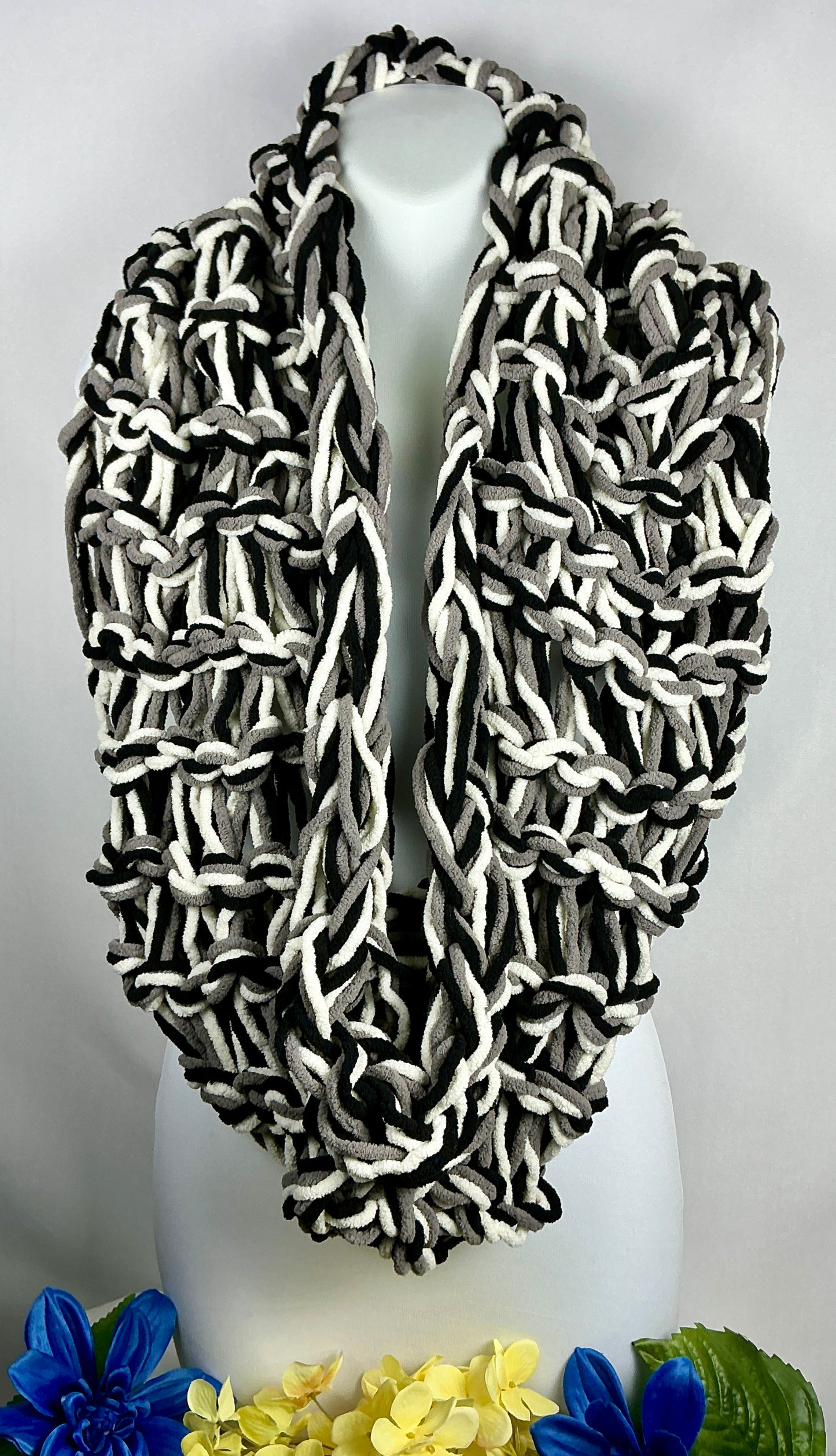 Chunky Arm Knit Chenille Infinity Scarf Cowl