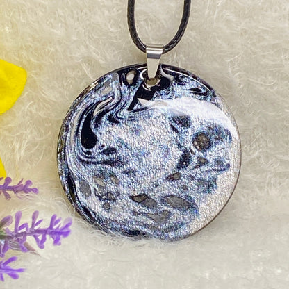 Hand Painted Iridescent Pendant Necklace