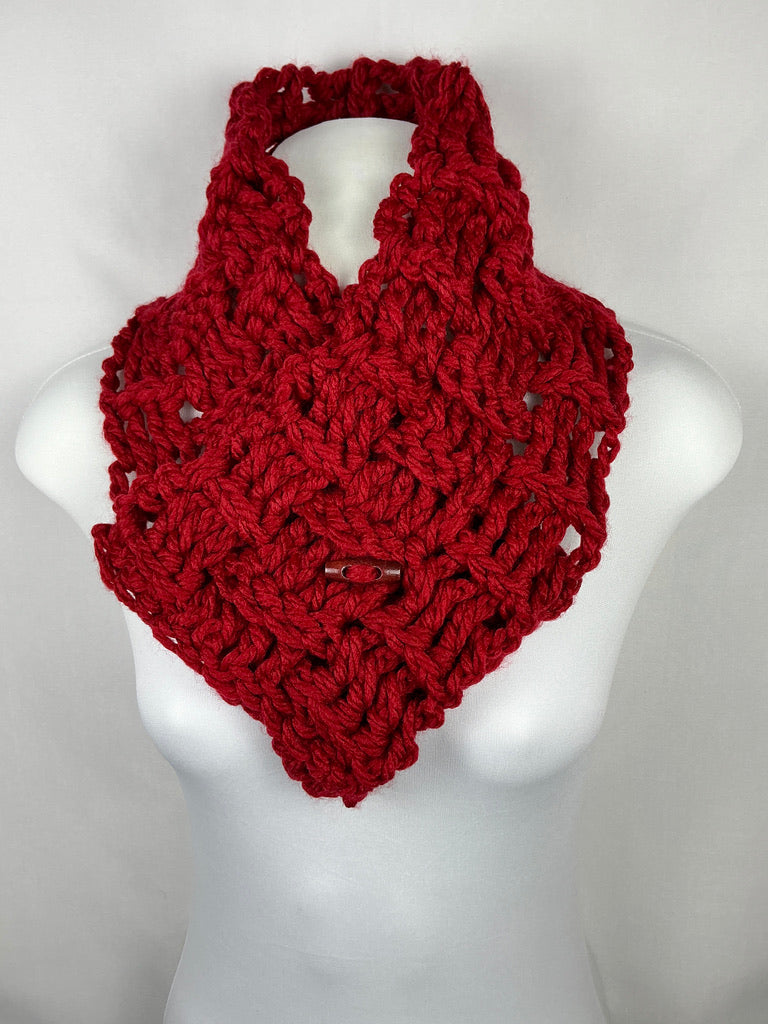 Multi Style Unisex Chunky Crochet Basket Weave Button Cowl Neck Warmer Gaiter Scarf