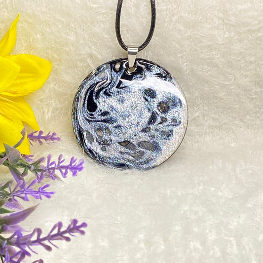 Hand Painted Iridescent Pendant Necklace