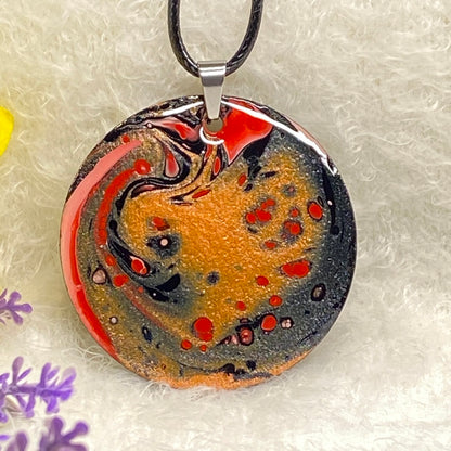 Hand Painted Iridescent Pendant Necklace