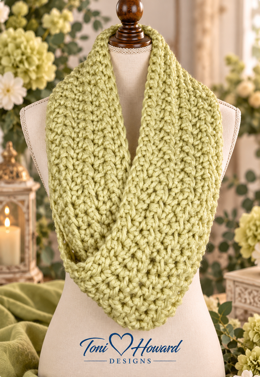 Handmade Beige Crochet Infinity Scarf – Women's Fashion Accessory