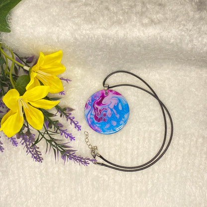 Hand Painted Iridescent Pendant Necklace