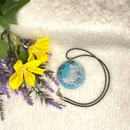 Hand Painted Iridescent Pendant Necklace