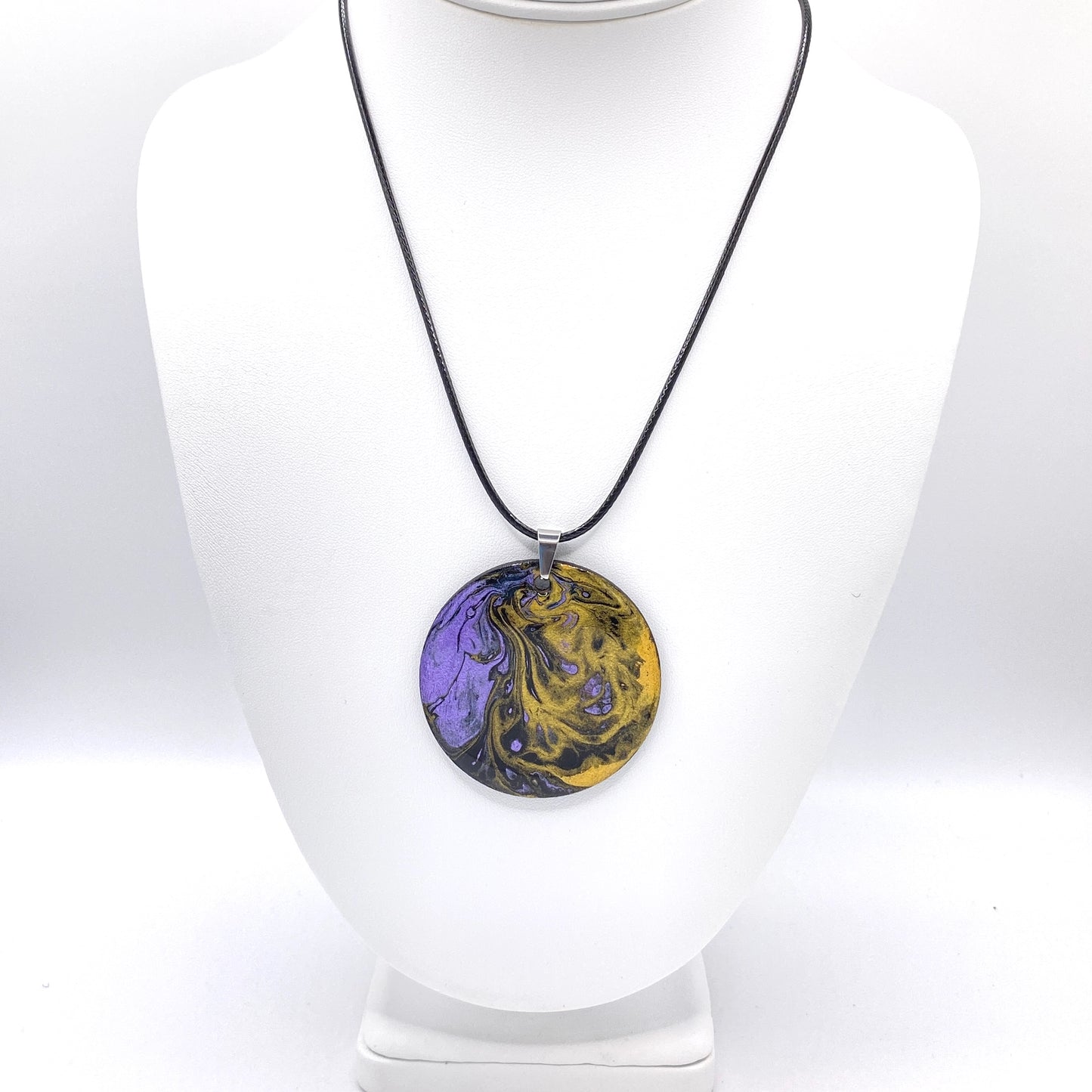 Hand Painted Iridescent Pendant Necklace