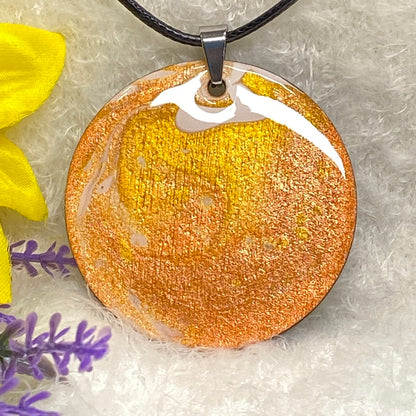 Hand Painted Iridescent Pendant Necklace