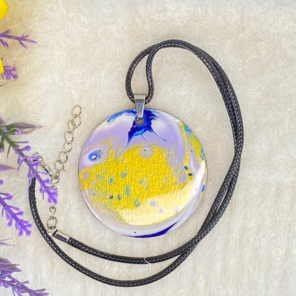 Hand Painted Iridescent Pendant Necklace