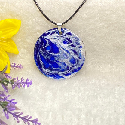 Hand Painted Iridescent Pendant Necklace