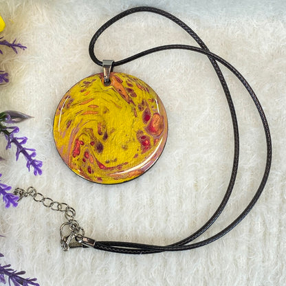 Hand Painted Iridescent Pendant Necklace