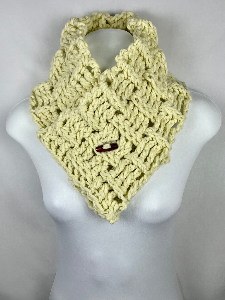 Multi Style Unisex Chunky Crochet Basket Weave Button Cowl Neck Warmer Gaiter Scarf