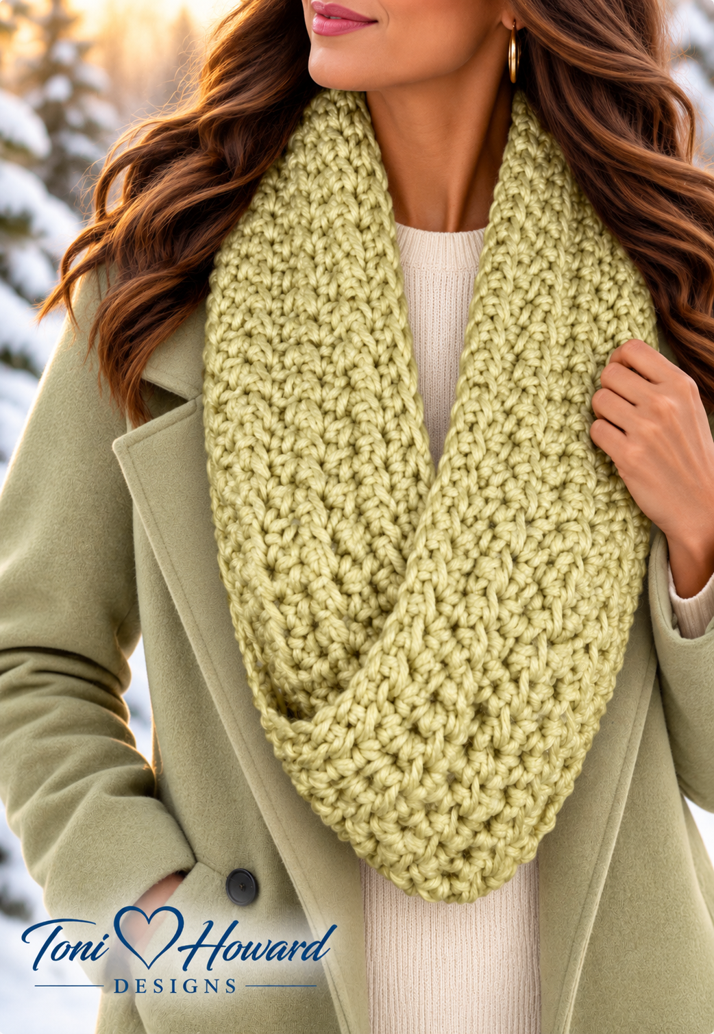Handmade Beige Crochet Infinity Scarf – Women's Fashion Accessory