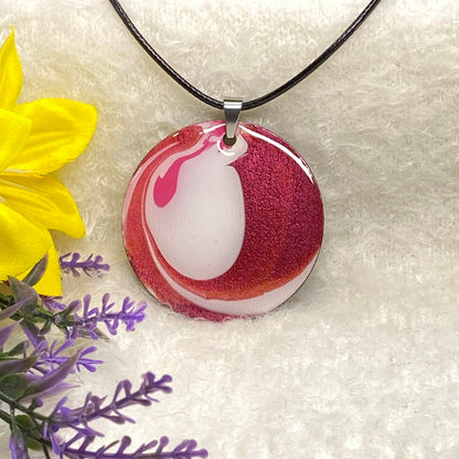 Hand Painted Iridescent Pendant Necklace