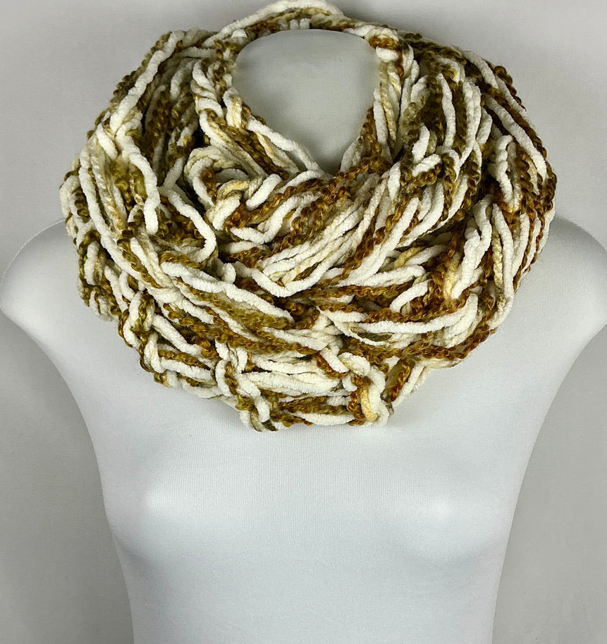 Chunky Arm Knit Chenille Infinity Scarf Cowl