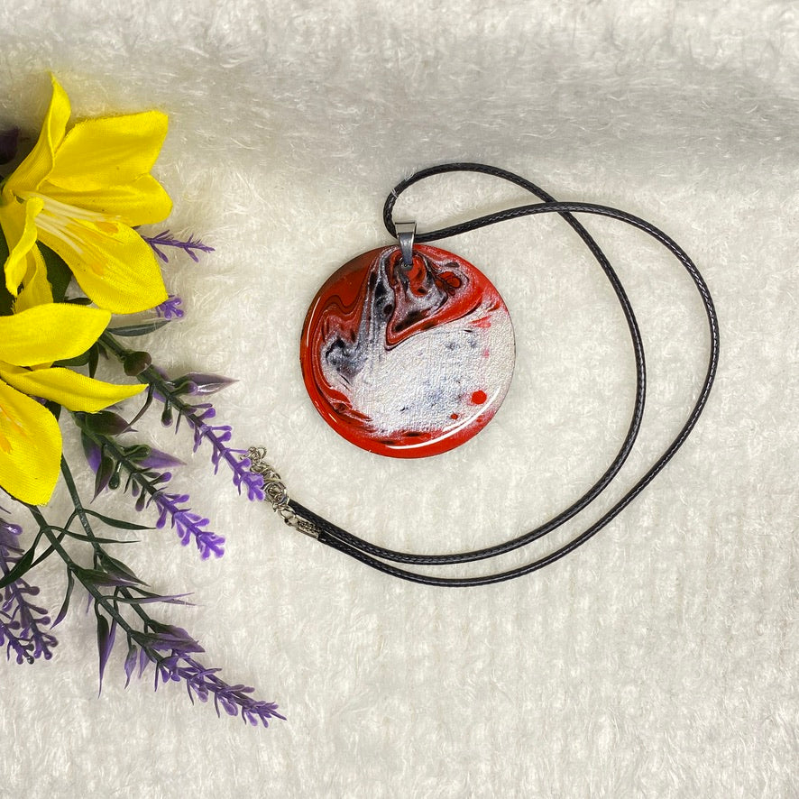 Hand Painted Iridescent Pendant Necklace