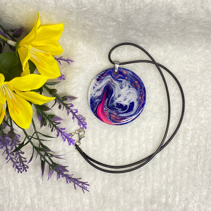 Hand Painted Iridescent Pendant Necklace