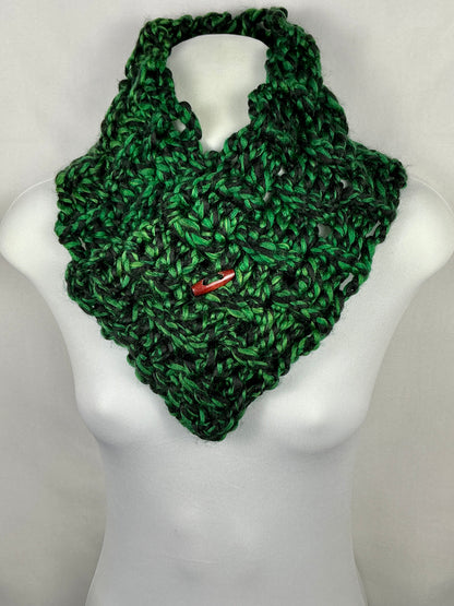Multi Style Unisex Chunky Crochet Basket Weave Button Cowl Neck Warmer Gaiter Scarf
