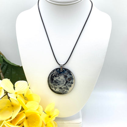 Hand Painted Iridescent Pendant Necklace