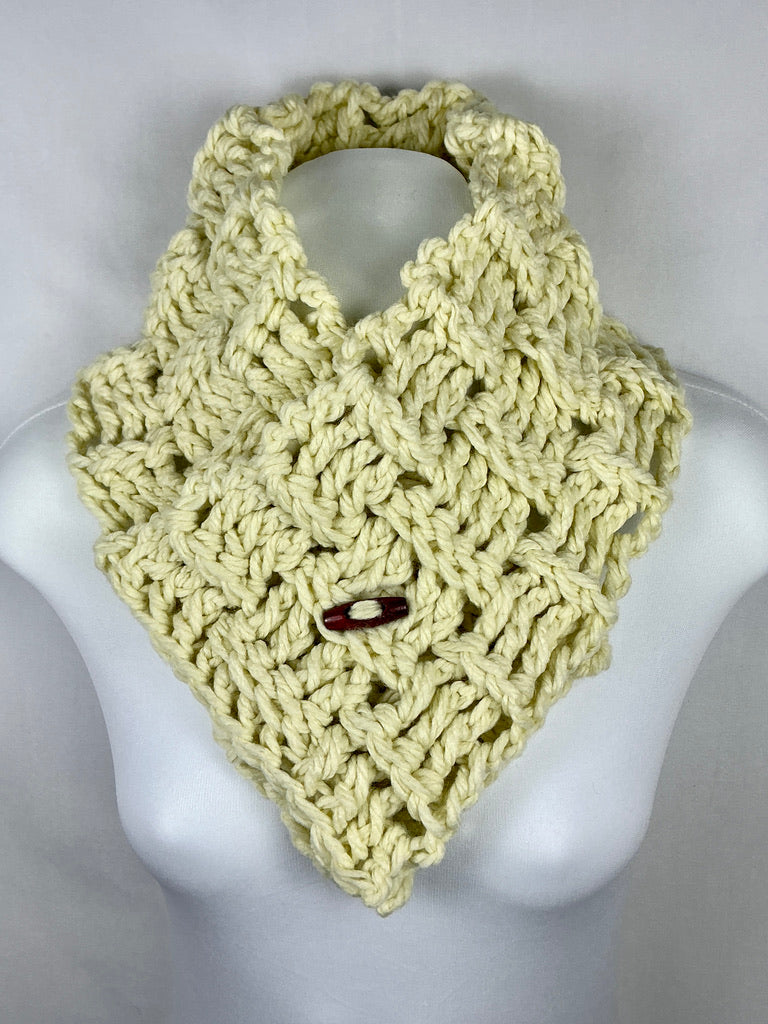 Multi Style Unisex Chunky Crochet Basket Weave Button Cowl Neck Warmer Gaiter Scarf