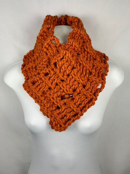 Multi Style Unisex Chunky Crochet Basket Weave Button Cowl Neck Warmer Gaiter Scarf