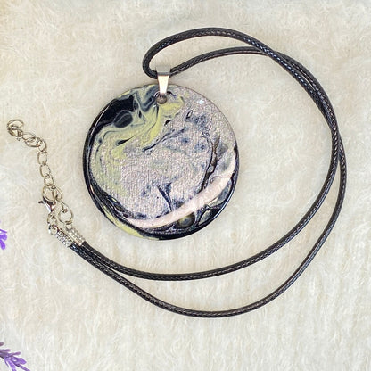 Hand Painted Iridescent Pendant Necklace