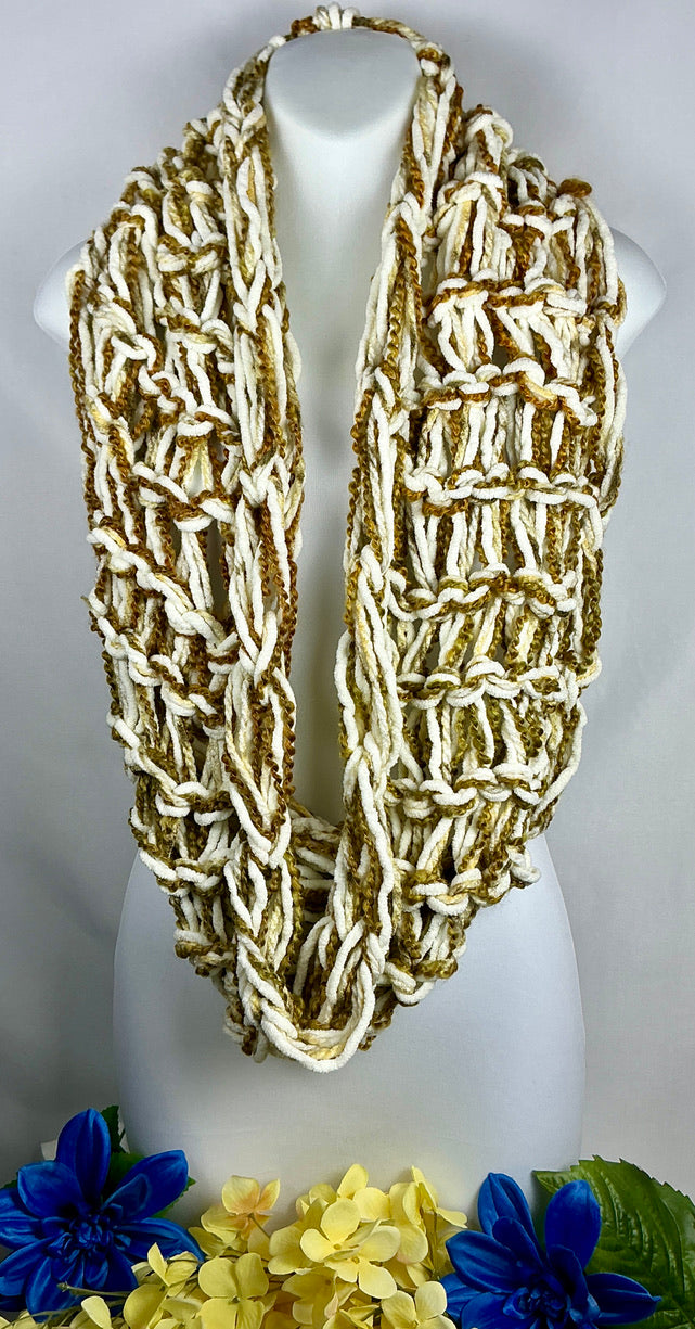 Chunky Arm Knit Chenille Infinity Scarf Cowl