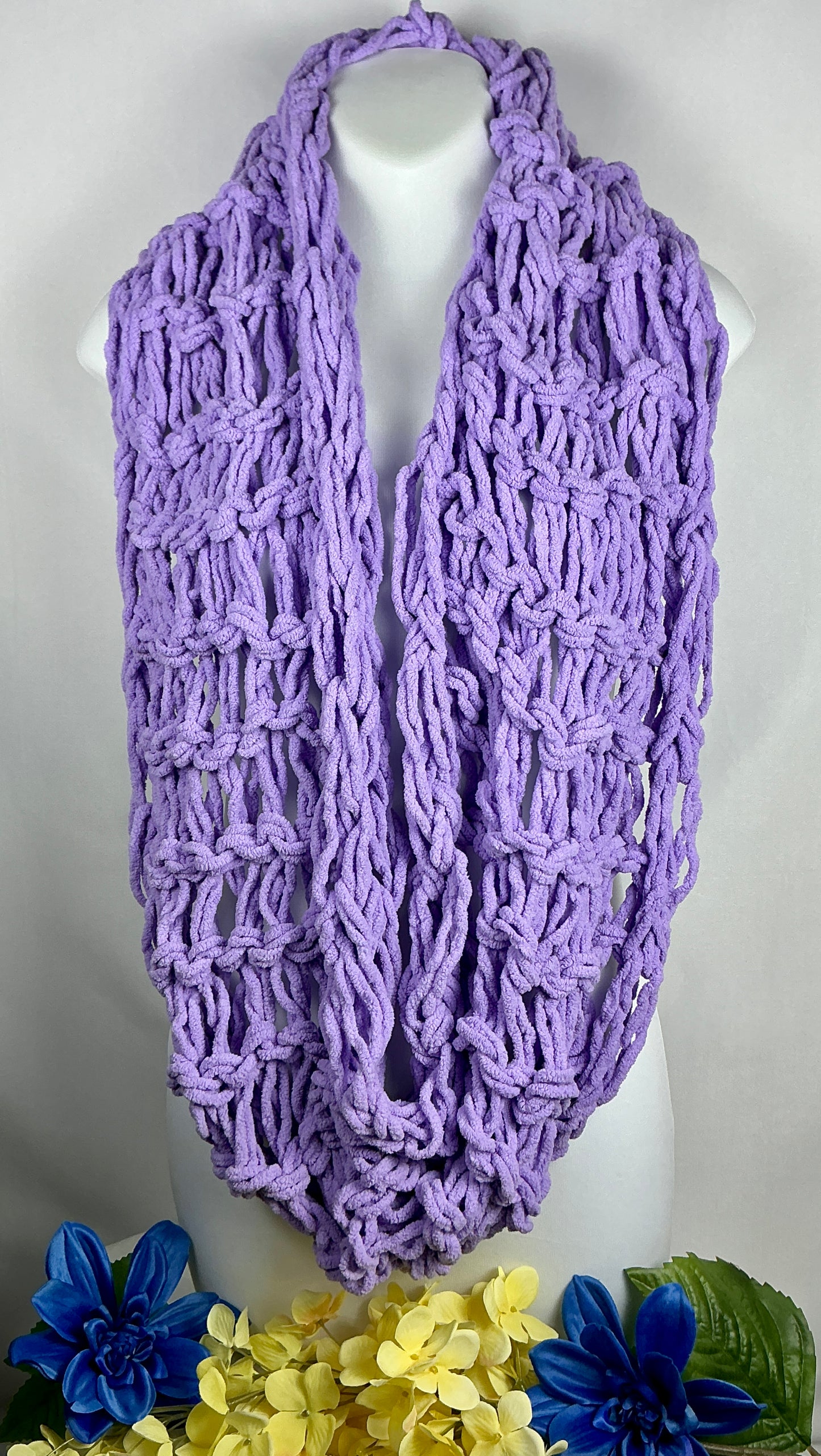 Chunky Arm Knit Chenille Infinity Scarf Cowl