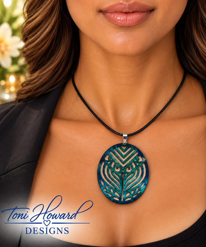 Handmade Green Round Pendant Necklace – Women's Fashion Jewelry