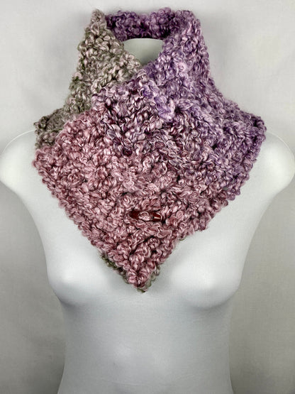 Multi Style Unisex Chunky Crochet Basket Weave Button Cowl Neck Warmer Gaiter Scarf