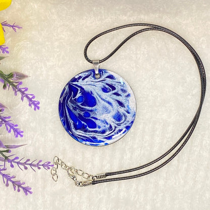 Hand Painted Iridescent Pendant Necklace