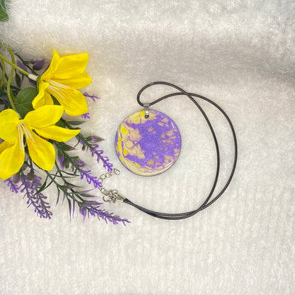 Hand Painted Iridescent Pendant Necklace