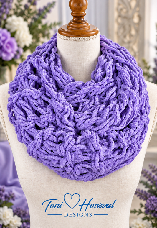 Chunky Arm Knit Chenille Infinity Scarf Cowl