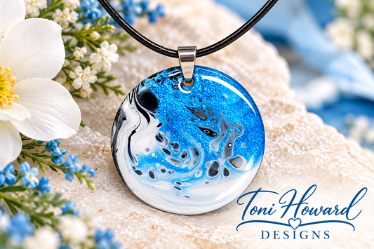 Hand Painted Iridescent Pendant Necklace