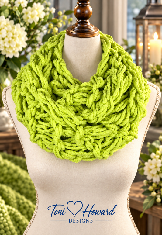 Chunky Arm Knit Chenille Infinity Scarf Cowl