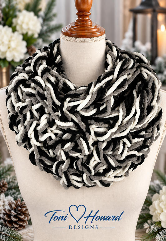Chunky Arm Knit Chenille Infinity Scarf Cowl