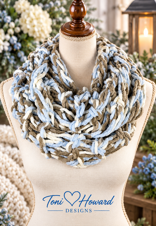 Chunky Arm Knit Chenille Infinity Scarf Cowl