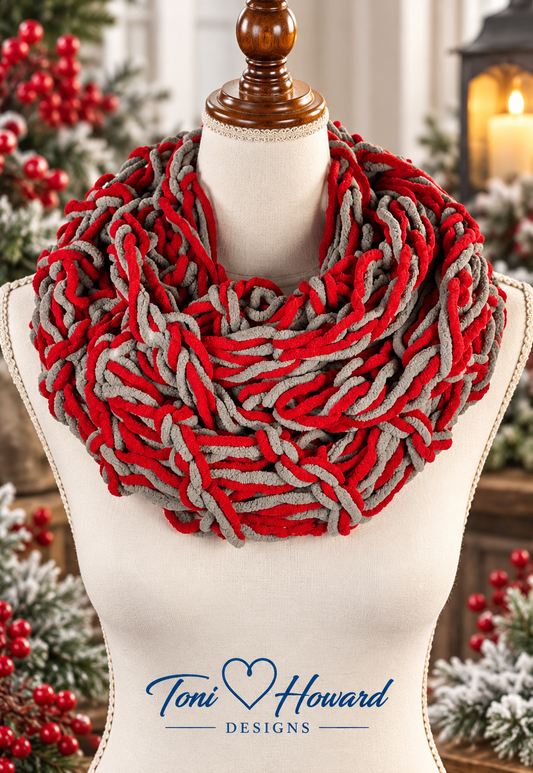 Chunky Arm Knit Chenille Infinity Scarf Cowl